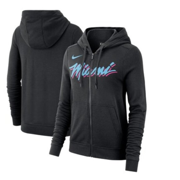 Nike Jackets & Blazers - Miami Heat Nike Women's City Edition Wordmark Essential Full-Zip Hoodie – Black